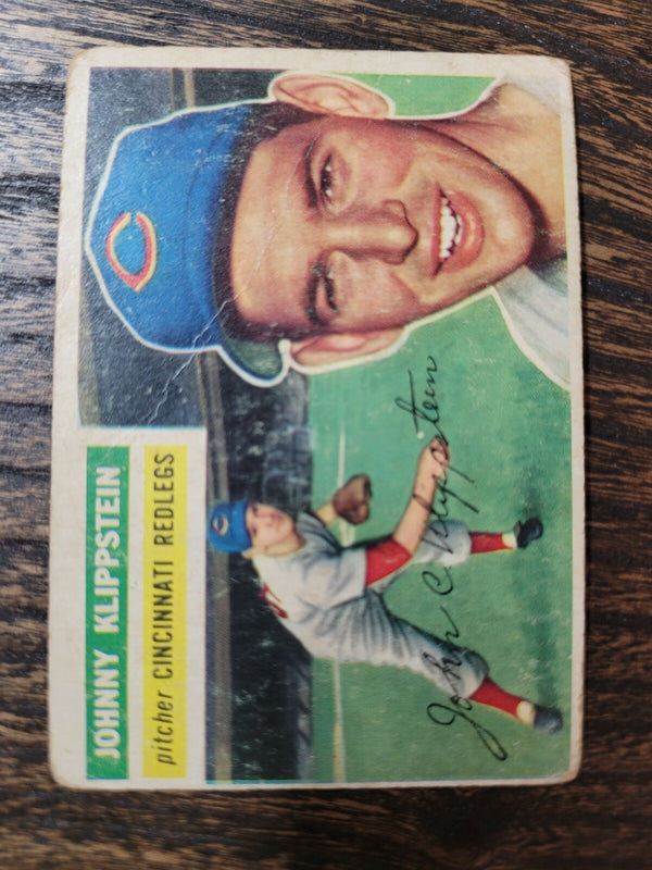 1956 TOPPS JOHNNY KLIPPSTEIN 249 BASEBALL CINCINNATI REDS