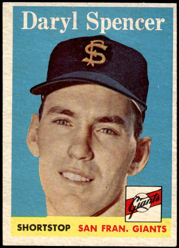 1958 TOPPS DARYL SPENCER 68 EX BASEBALL SAN FRANCISCO GIANTS