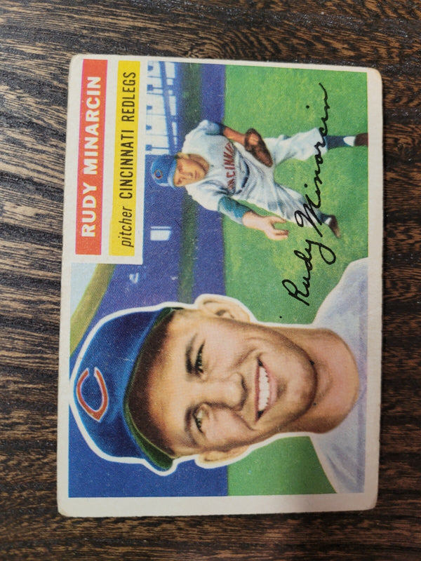 1956 TOPPS RUDY MINARCIN 36 BASEBALL CINCINNATI REDS