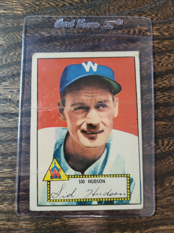 1952 TOPPS SID HUDSON 60 RED BACK BASEBALL WASHINGTON SENATORS