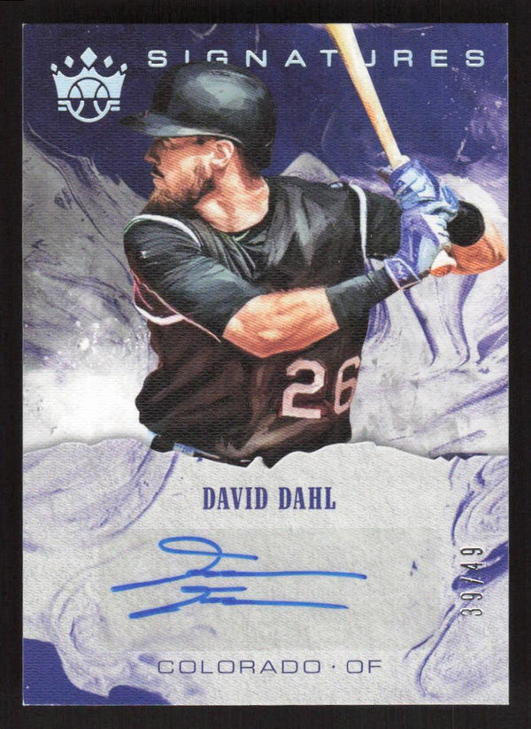 2018 PANINI DIAMOND KINGS DAVID DAHL S-DD DK SIGNATURES DUAL RELIC 39/49 ROCKIES