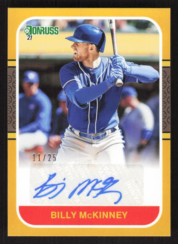 2021 DONRUSS BILLY MCKINNEY 87S-BM  RETRO 1987 SIGNATURES YELLO 45621  BREWERS