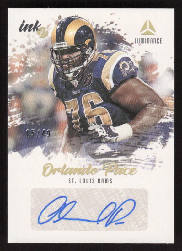 2021 PANINI LUMINANCE ORLANDO PACE INK-OP MINT INK GOLD 15/49 ST. LOUIS RAMS