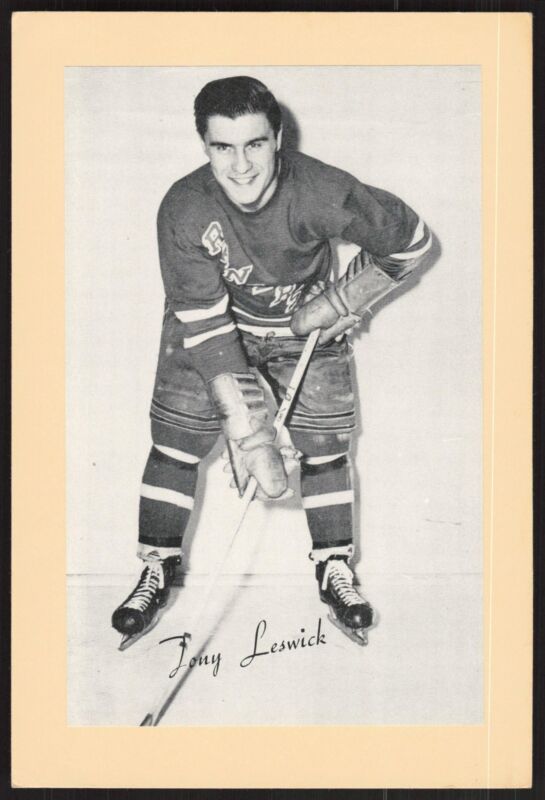 1944-64 BEE HIVE PHOTOS TONY LESWICK EX GROUP 2 BEEHIVE HOCKEY NEW YORK RANGERS