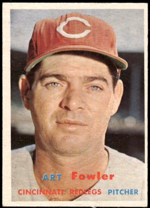 1957 TOPPS ART FOWLER 233 EX BASEBALL CINCINNATI REDS