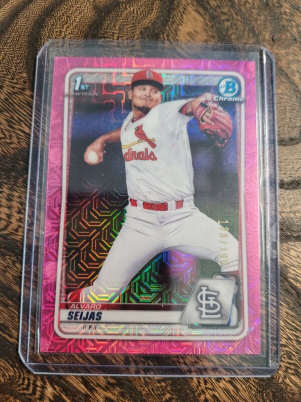 2020 BOWMAN CHROME ALVARO SEIJAS PINK MOJO REFRACTOR /199 BASEBALL Cardinals