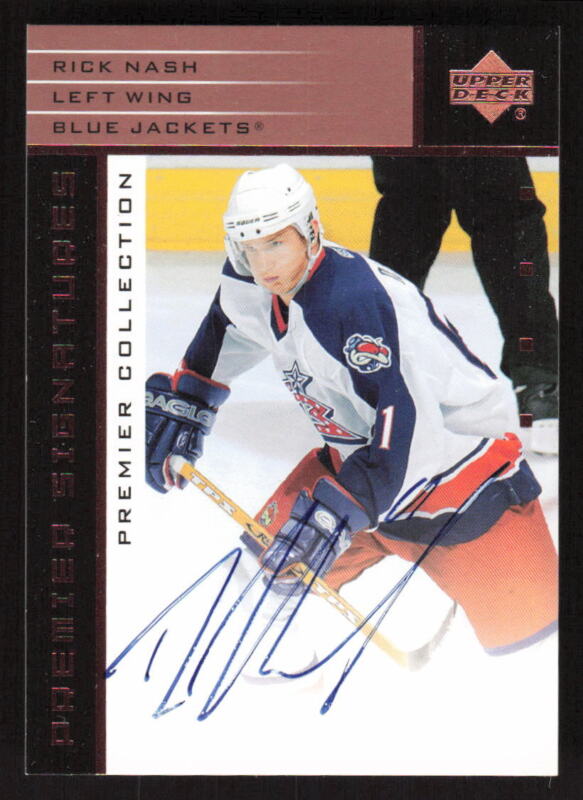 2002 UPPER DECK PREMIER COLLECTION RICK NASH S-RN BRONZE AUTOGRAPH COLUMBUS