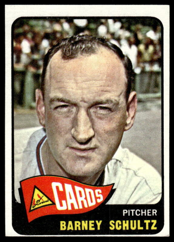 1965 TOPPS BARNEY SCHULTZ 28 EXMT BASEBALL ST. LOUIS CARDINALS