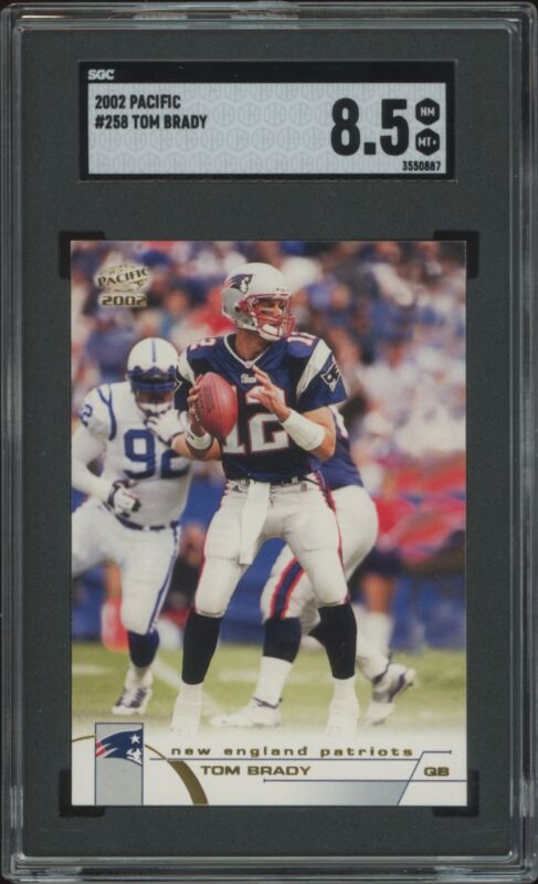 2002 PACIFIC TOM BRADY 258 NRMT-MT+ SGC 8.5 FOOTBALL NEW ENGLAND PATRIOTS