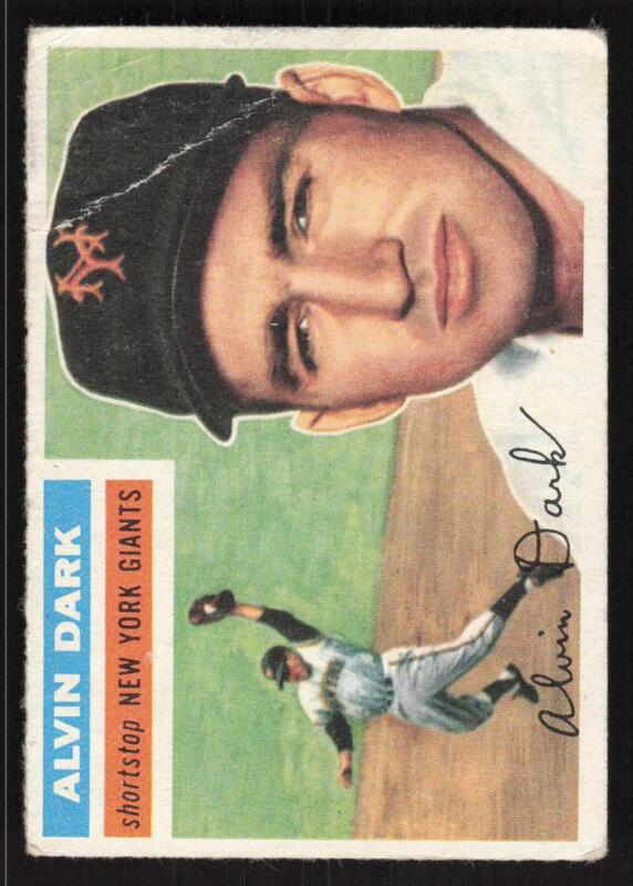 1956 TOPPS ALVIN DARK 148 GOOD WHITE BACK BASEBALL NEW YORK GIANTS