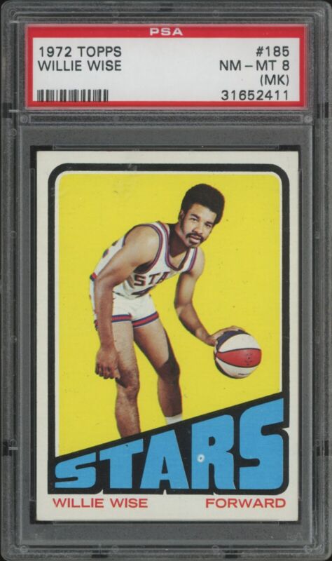 1972 TOPPS WILLIE WISE 185 NRMT-MT PSA 8MK BASKETBALL UTAH STARS