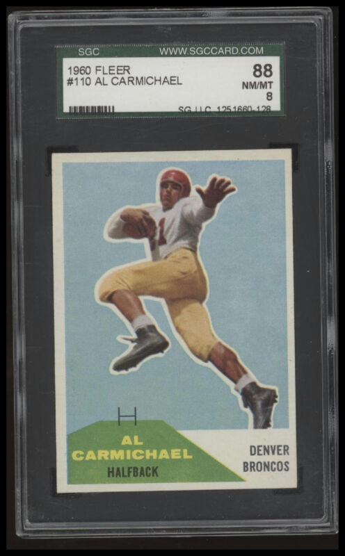 1960 FLEER AL CARMICHAEL 110 NRMT-MT SGC 8 FOOTBALL DENVER BRONCOS