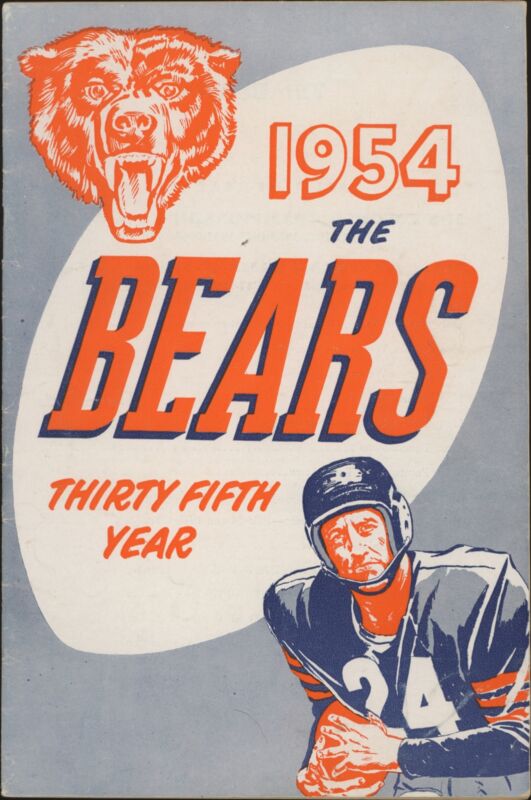 1954 ORIGINAL TEAM PROGRAM FOOTBALL CHICAGO BEARS
