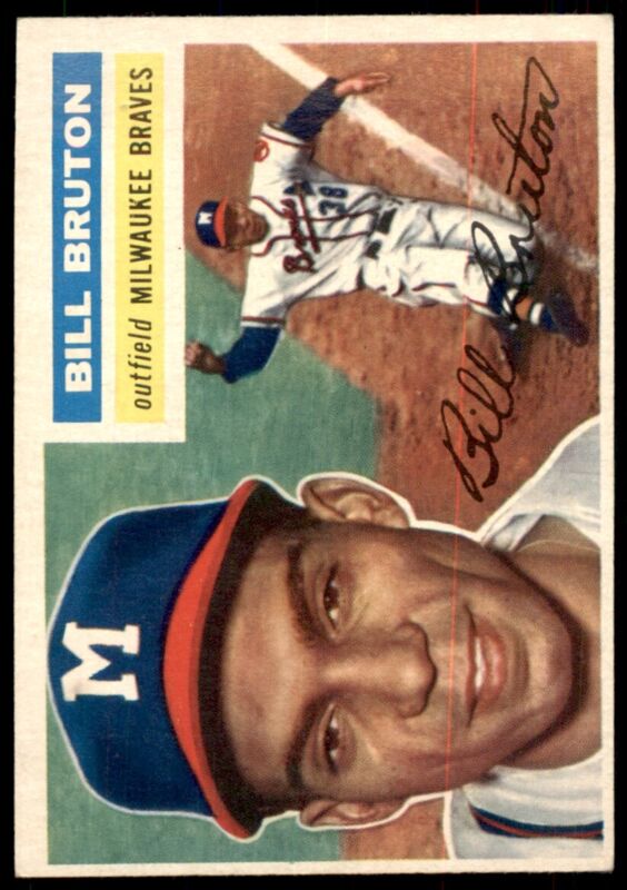 1956 TOPPS BILL BRUTON 185 NRMT BASEBALL MILWAUKEE BRAVES