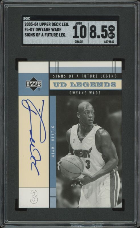 2003 UD LEGENDS DWYANE WADE SIGNS OF A FUTURE LEGEND RC AUTOGRAPH SGC 8.5 HEAT