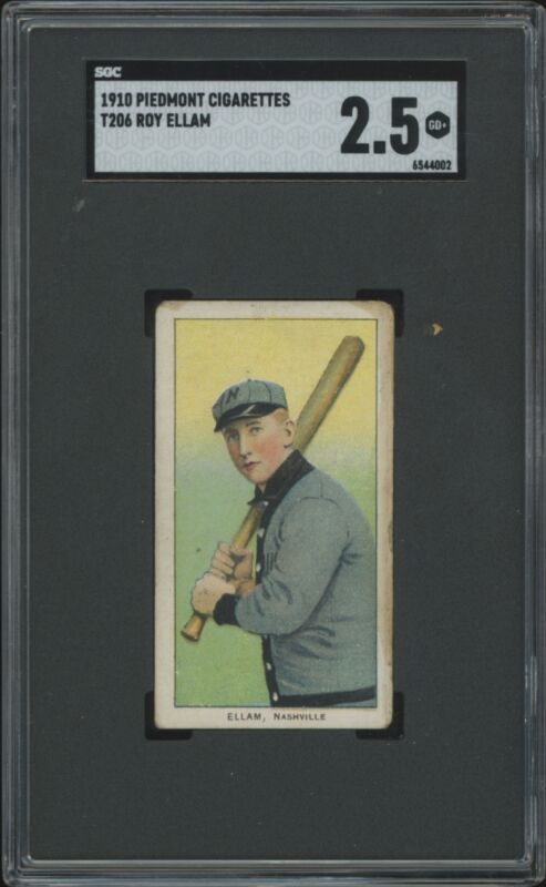 1909 T206 ROY ELLAM GOOD+ PIEDMONT 350 SGC 2.5 BASEBALL NASHVILLE VOLUNTEERS