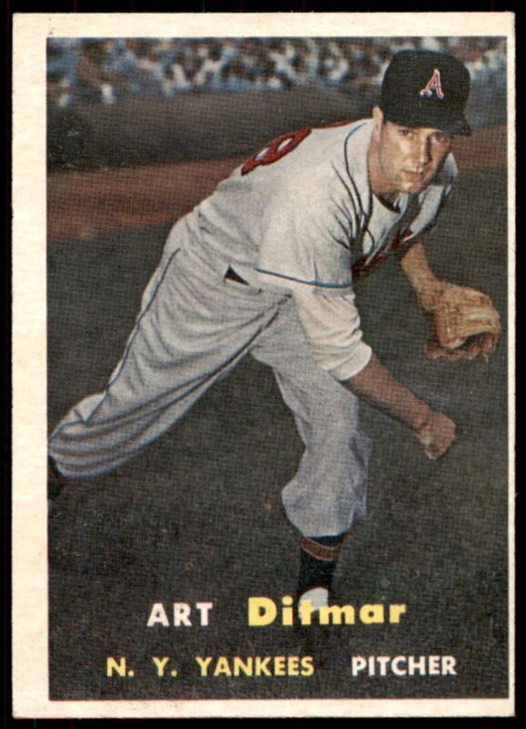 1957 TOPPS ART DITMAR 132 VG-EX BASEBALL NEW YORK YANKEES