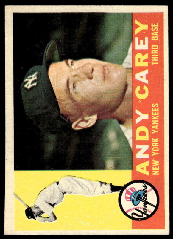 1960 TOPPS ANDY CAREY 196 EXMT BASEBALL NEW YORK YANKEES
