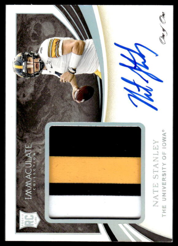 2020 IMMACULATE NATE STANLEY 130 RC PATCH AUTOGRAPHS TEAM LOGO RPA 1/1 IOWA
