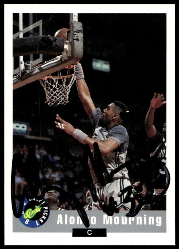 1992 CLASSIC DRAFT ALONZO MOURNING 2 MT XRC PROMO AUTOGRAPH GEORGETOWN HOYAS