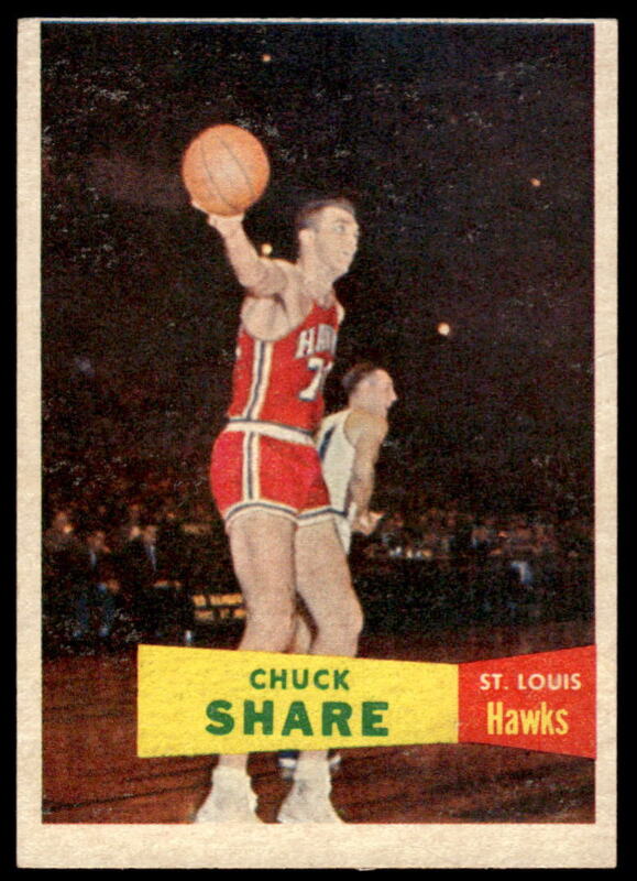 1957 TOPPS CHUCK SHARE 61 EX BASKETBALL ST. LOUIS HAWKS