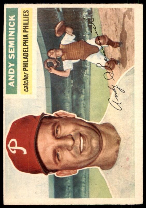 1956 TOPPS ANDY SEMINICK 296 NRMT BASEBALL PHILADELPHIA PHILLIES