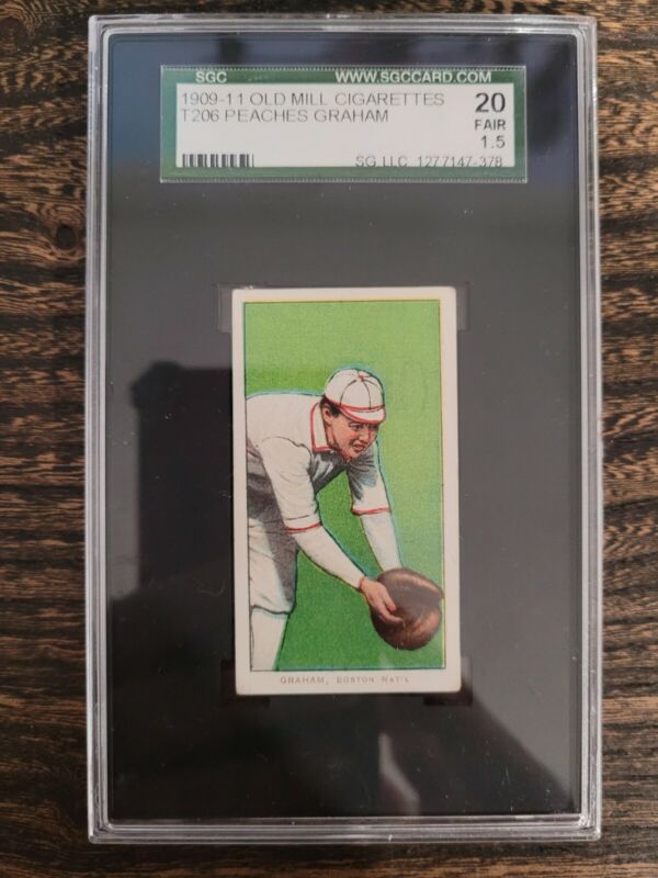1909 T206 PEACHES GRAHAM FAIR OLD MILL FRONT EYE APPEAL SGC 1.5 BOSTON RUSTLERS