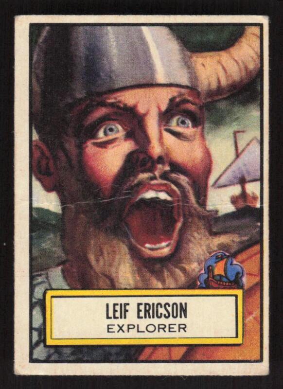 1952 TOPPS LOOK 'N SEE LEIF ERICSON 126 GOOD EXPLORER