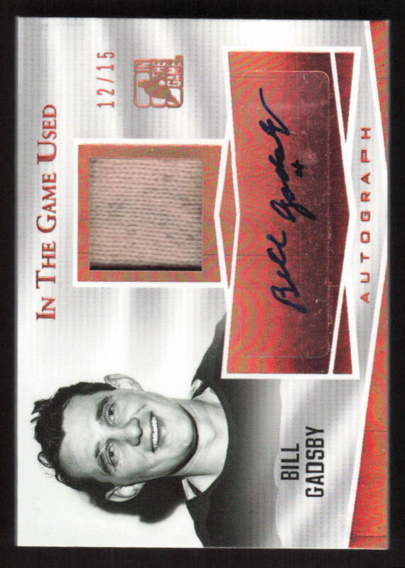 2018 IN THE GAME USED BILL GADSBY GUA-BG1 VINTAGE MEMORABILIA AUTO BRONZE 12/15