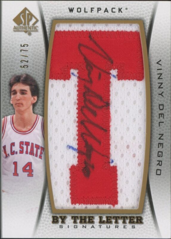 2012 SP AUTHENTIC VINNY DEL NEGRO BL-VN MT SIGNATURES AUTOGRAPH N.C. STATE