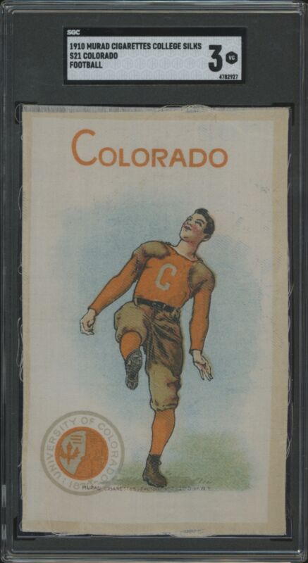 1910 MURAD SILKS UNIVERSITY OF COLORADO VG S22 COLLEGE SGC 3 BUFFALOES