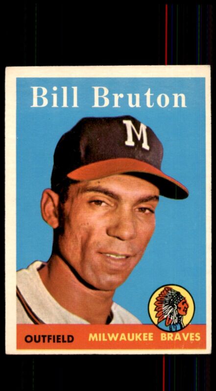 1958 TOPPS BILL BRUTON 355 VG-EX BASEBALL MILWAUKEE BRAVES
