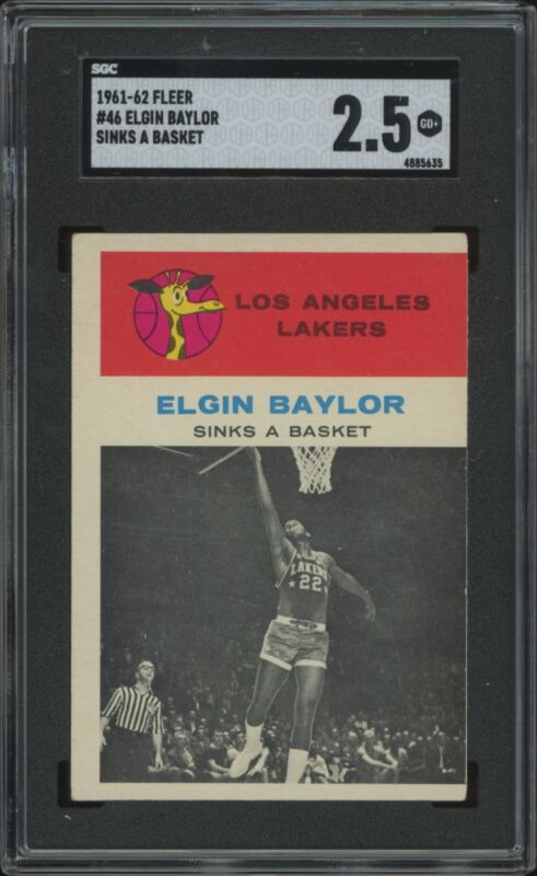 1961 FLEER ELGIN BAYLOR 46 GOOD+ SGC 2.5 BASKETBALL LOS ANGELES LAKERS