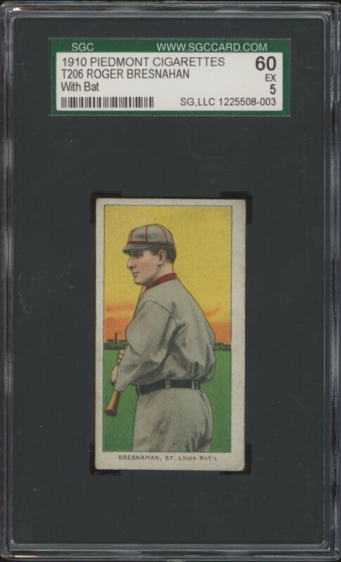 1909 T206 ROGER BRESNAHAN NNO EX PIEDMONT 350 HOF SGC 5 ST. LOUIS CARDINALS