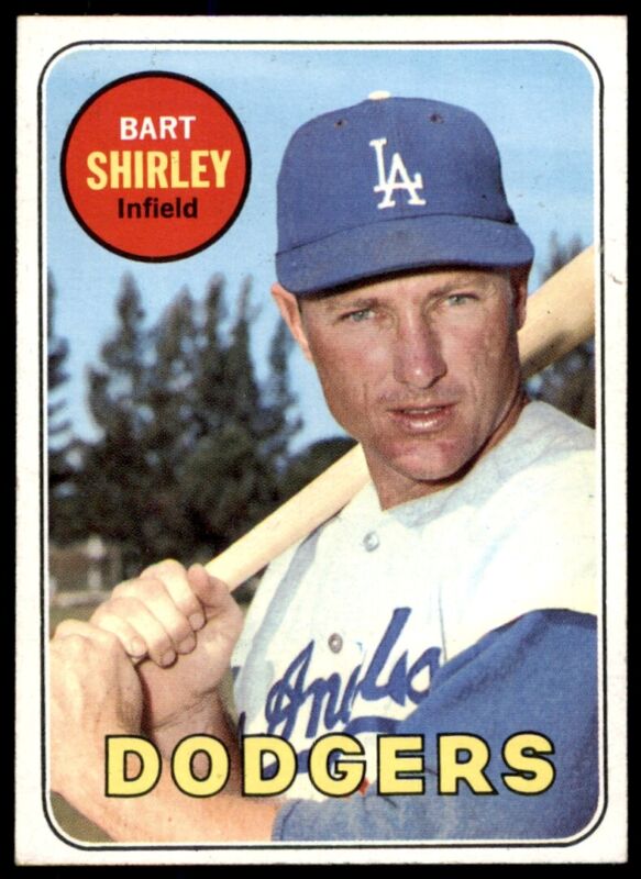 1969 TOPPS BART SHIRLEY 289 EXMT BASEBALL LOS ANGELES DODGERS