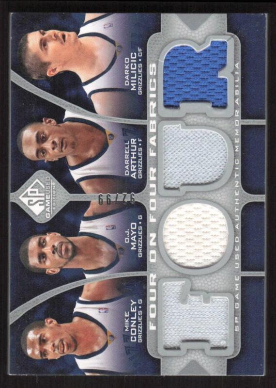 2009 SP GAME USED CHRIS PAUL NRMT MIKE CONLEY DARKO CHANDLER 4 ON 4 FABRICS /99