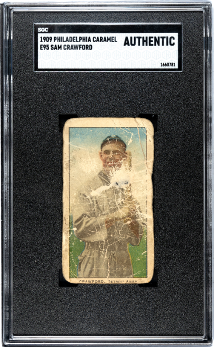 1909 E95 SAM CRAWFORD NNO POOR PHILADELPHIA CARAMEL SGC A DETROIT TIGERS
