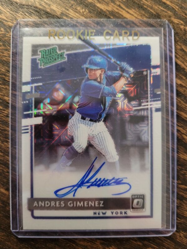 2020 OPTIC ANDRES GIMENEZ PRIZM ROOKIE AUTOGRAPH /99 BASEBALL CARD New York Mets