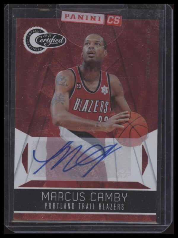 2010 PANINI TOTALLY CERTIFIED MARCUS CAMBY 140 RED AUTOGRAPH 24/25 TRAIL BLAZERS