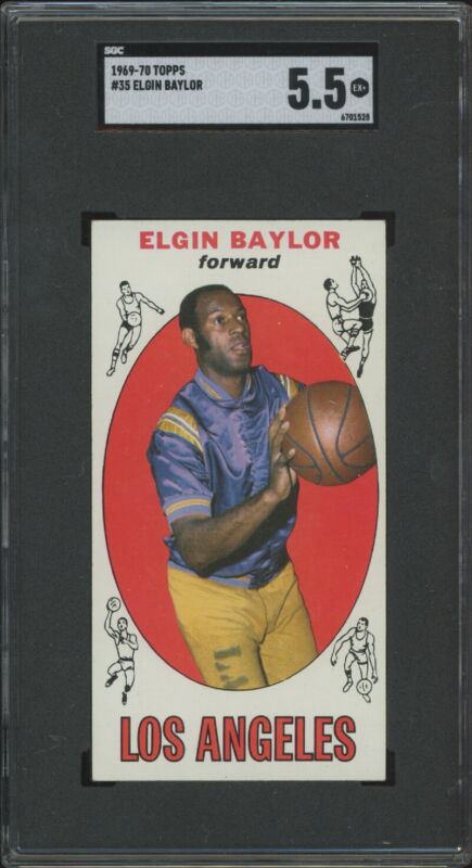 1969 TOPPS ELGIN BAYLOR 35 EX+ SGC 5.5 BASKETBALL LOS ANGELES LAKERS