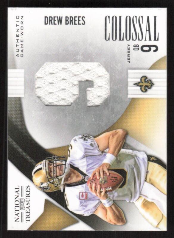 2009 NATIONAL TREASURES DREW BREES 9 MATERIALS JERSEY NUMBERS PRIME 2/9 SAINTS