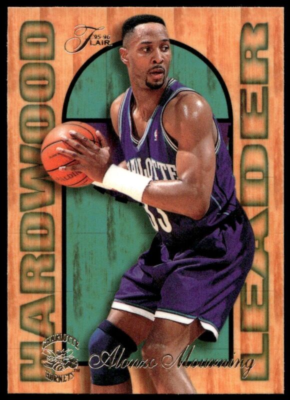 1995 FLAIR ALONZO MOURNING 3 MINT HARDWOOD LEADER BASKETBALL CHARLOTTE HORNETS