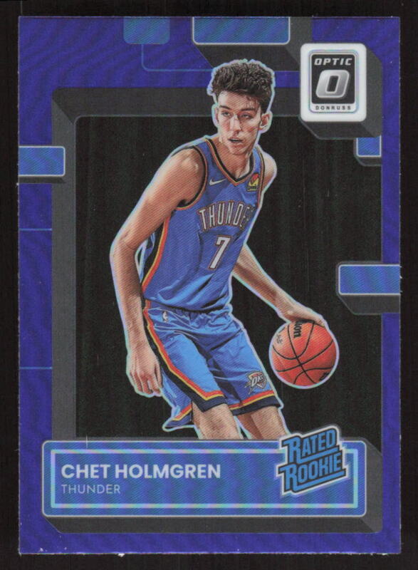 2022 DONRUSS OPTIC CHET HOLMGREN 208 PURPLE PRIZM RC BASKETBALL OKC THUNDER