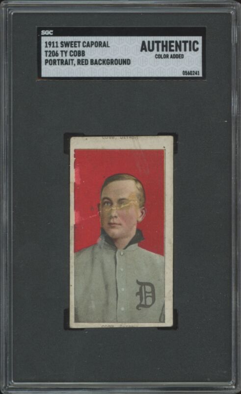 1909 T206 TY COBB POOR RED PORTRAIT SWEET CAPORAL 350-460 SGC A DETROIT TIGERS