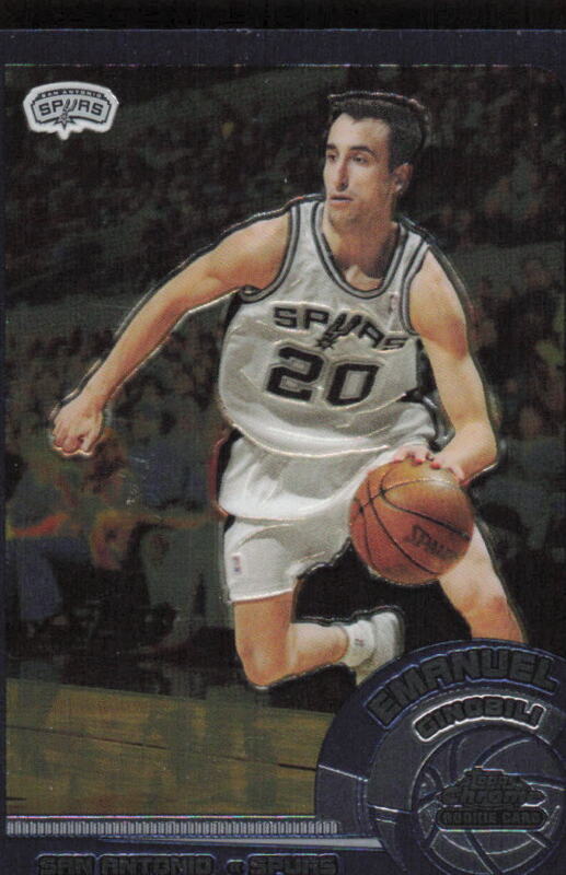 2002 TOPPS CHROME EMANUEL GINOBILI 124 RC MANU SPANISH BACK SAN ANTONIO SPURS