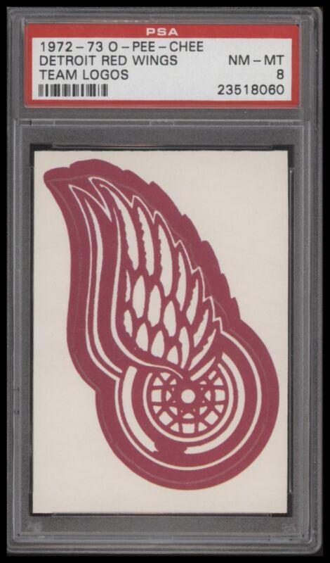 1972 O-PEE-CHEE TEAM LOGOS NRMT-MT PSA 8 HOCKEY DETROIT RED WINGS