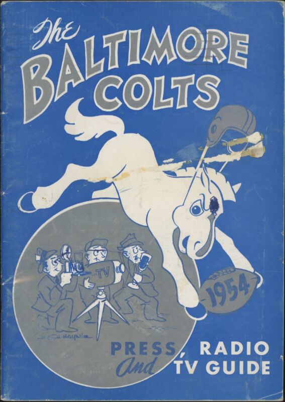 1954 BALTIMORE COLTS PRESS GUIDE FOOTBALL BALTIMORE COLTS
