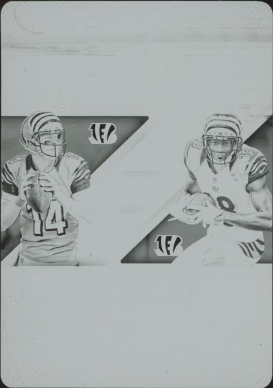 2016 PANINI PRIME SIGNATURE A.J. GREEN 5 MT ANDY DALTON BLACK PLATE 1/1 BENGALS