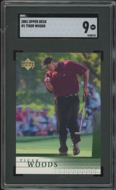 2001 UPPER DECK TIGER WOODS 1 MINT RC SGC 9 GOLF GOLF