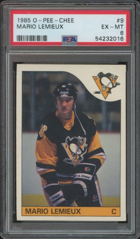 1985 O-PEE-CHEE MARIO LEMIEUX 9 EXMT RC HOF PSA 6 HOCKEY PITTSBURGH PENGUINS